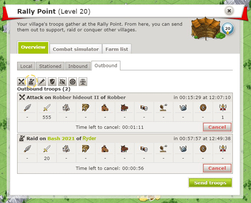 raiding filter in rally point